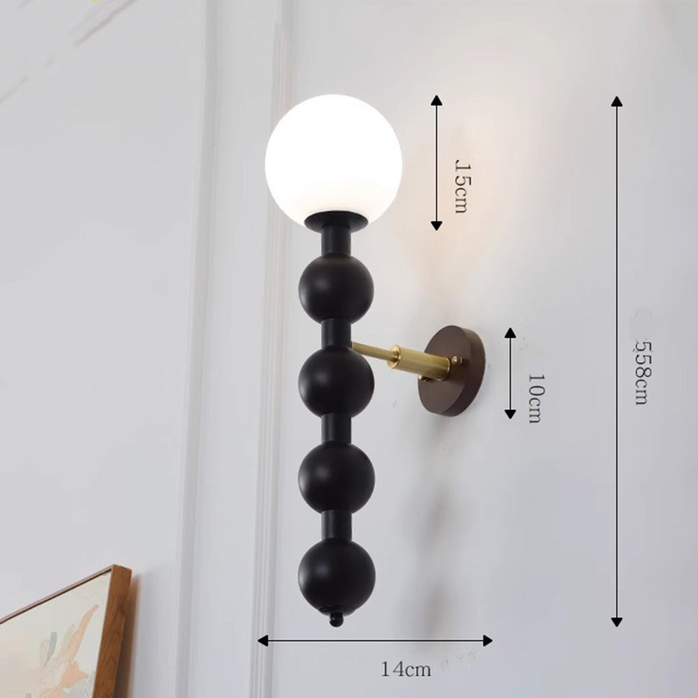 Bauhaus Lange Metalen Wandlamp met Meerdere Bollen