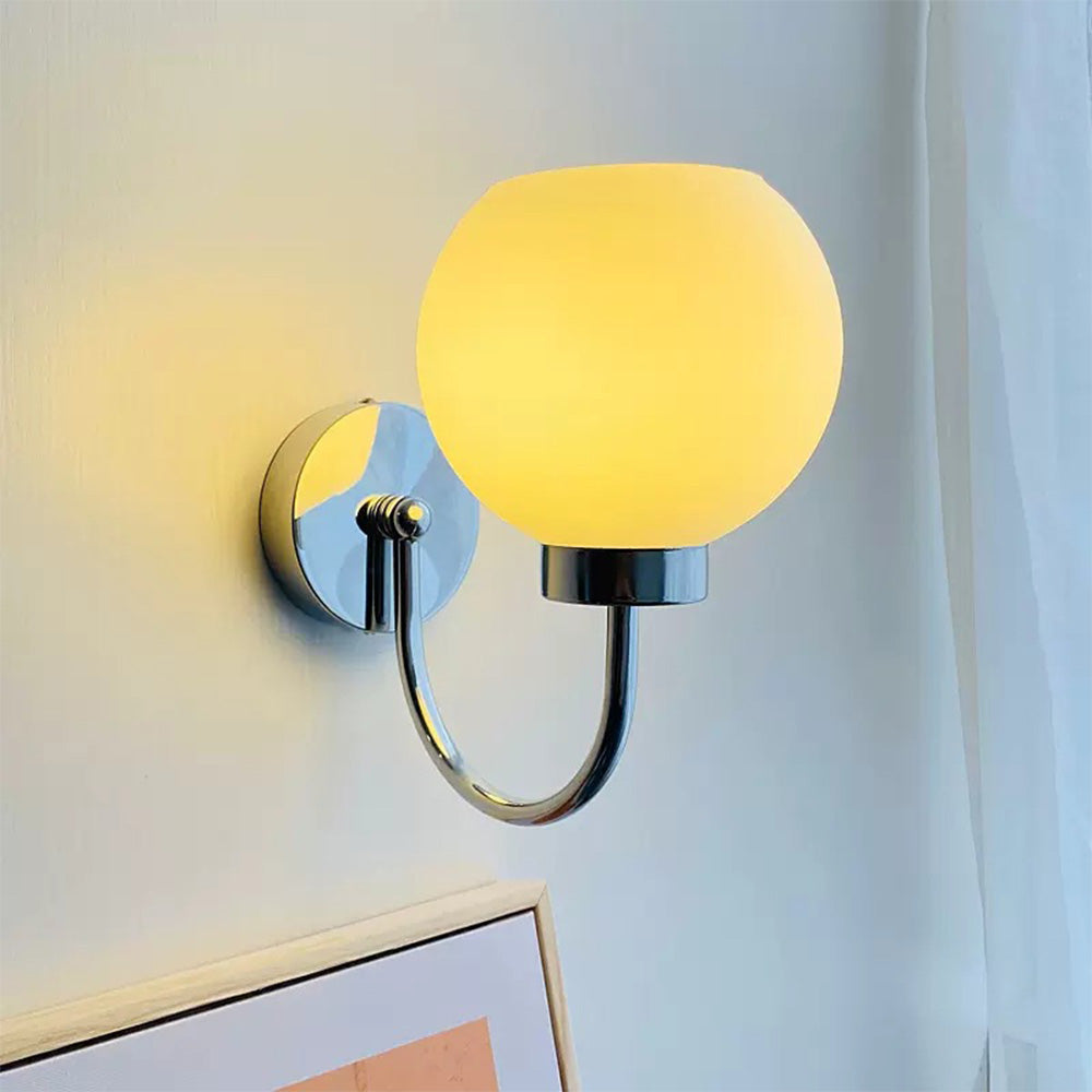 Bauhaus Crème Franse Glazen Wandlamp