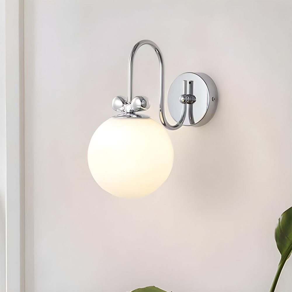 Franse Crème Witte Glazen Wandlamp