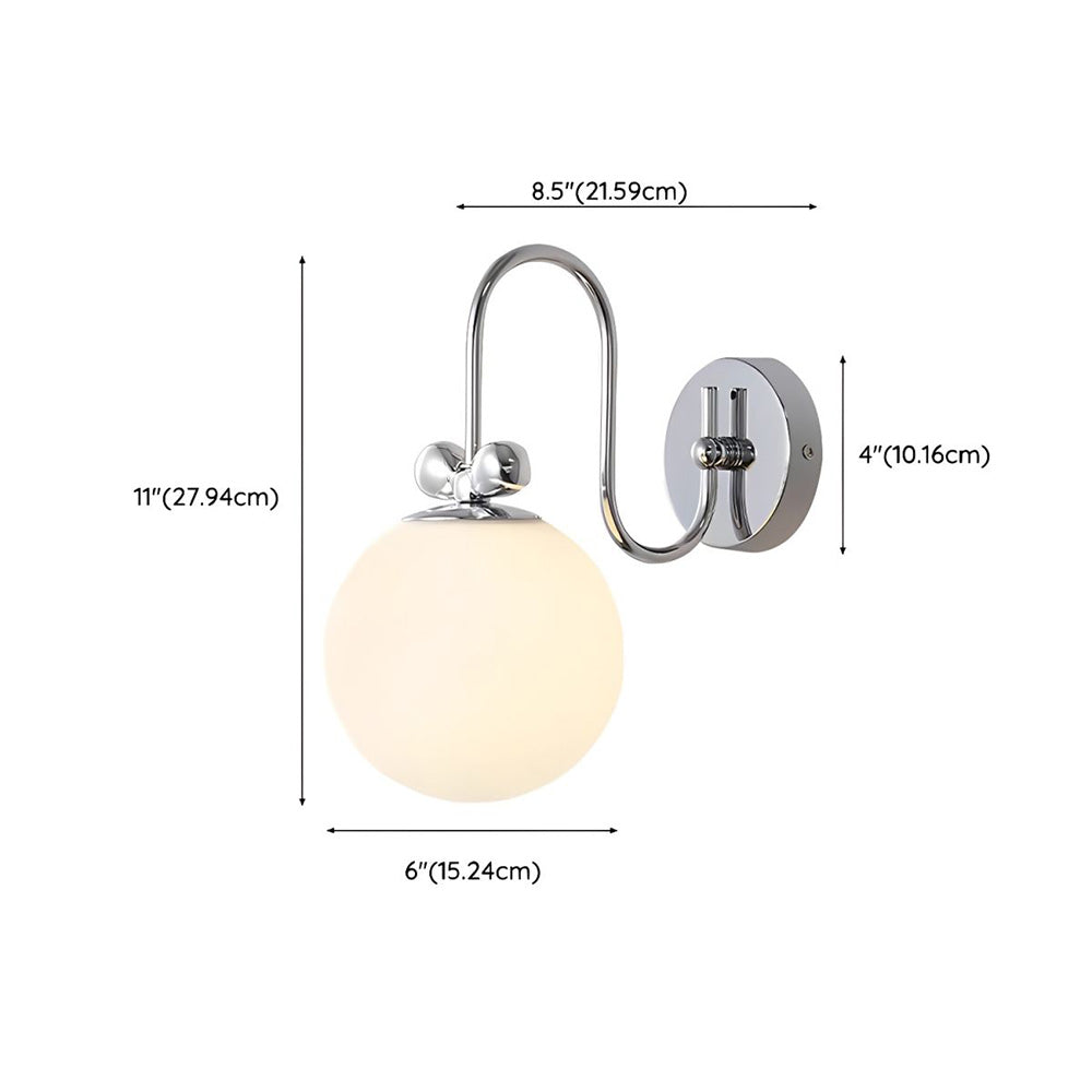 Franse Crème Witte Glazen Wandlamp