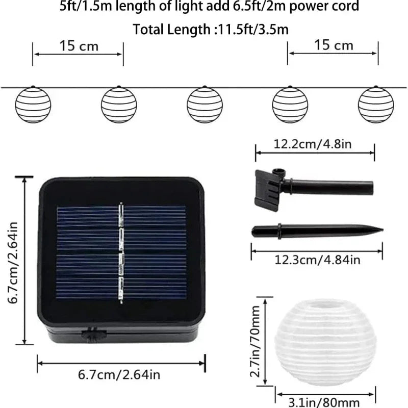 SolarGlow – Solar Lantaarn Slingerlichten voor Buiten – Kleurrijke LED Lantaarns voor Tuin & Terras