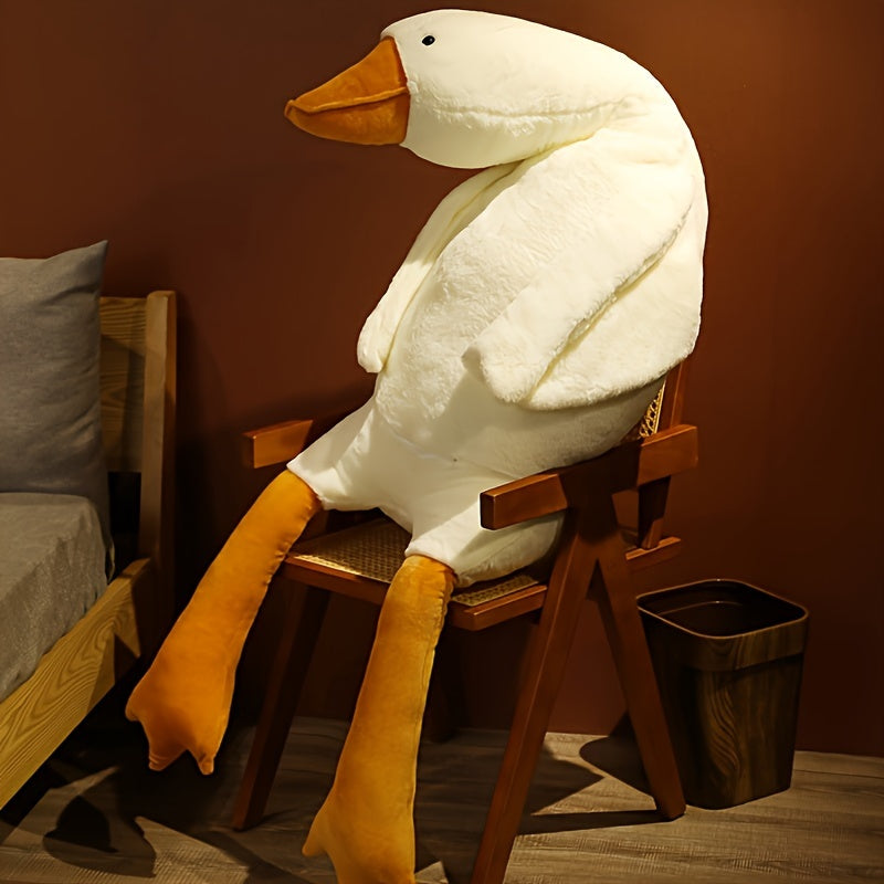 Soft White Duck Pluche Speelgoed - Grote Zwaan Gans Knuffel, Fluffy Vloermat voor Kinderkamer en Huisdecoratie