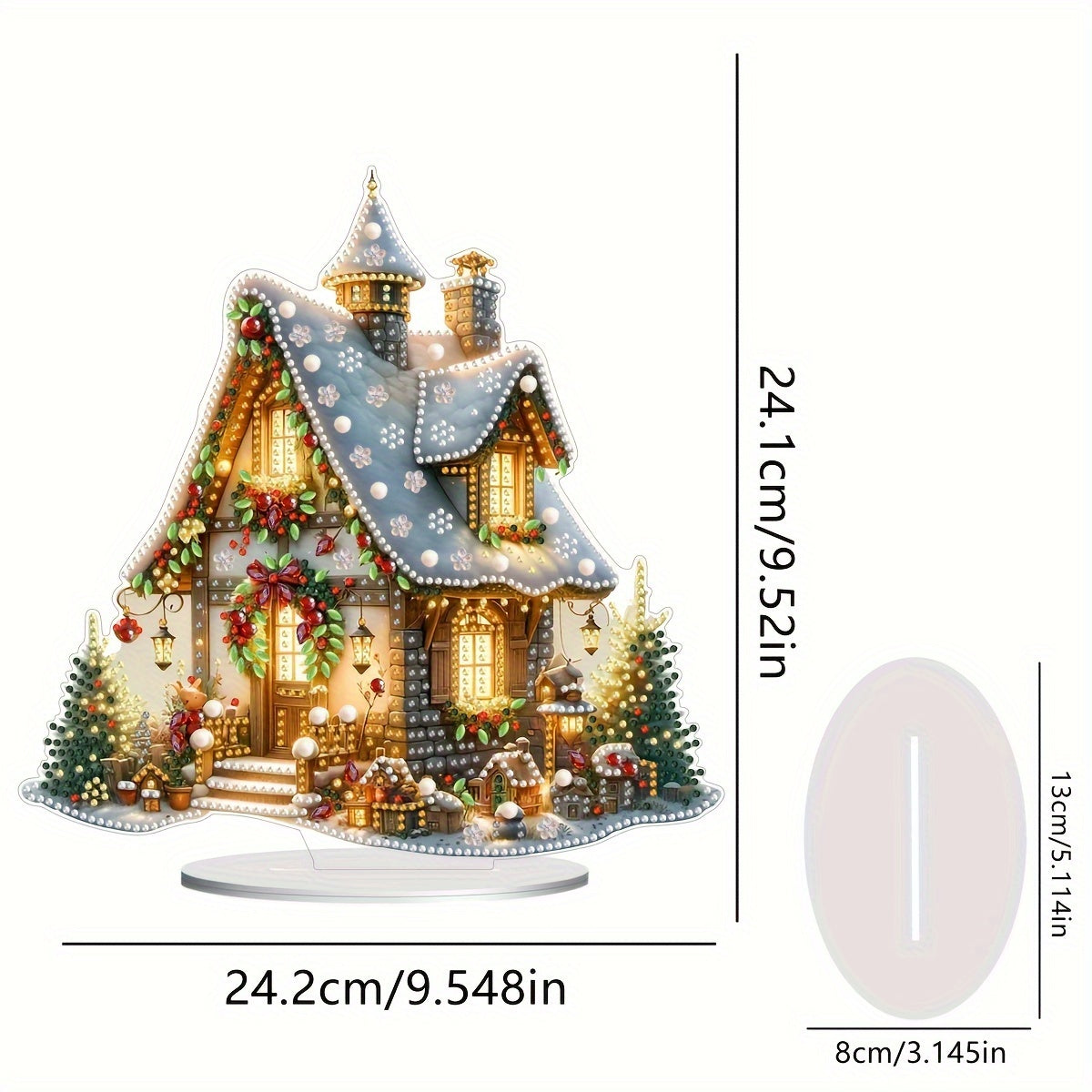 Acrylic DIY 5D Diamond Painting Art Christmas Village House Scene - Desktop Ornament Craft Kit, Feestelijke Mozaïek Kunstwerk, Huis en Slaapkamer Decor Cadeau