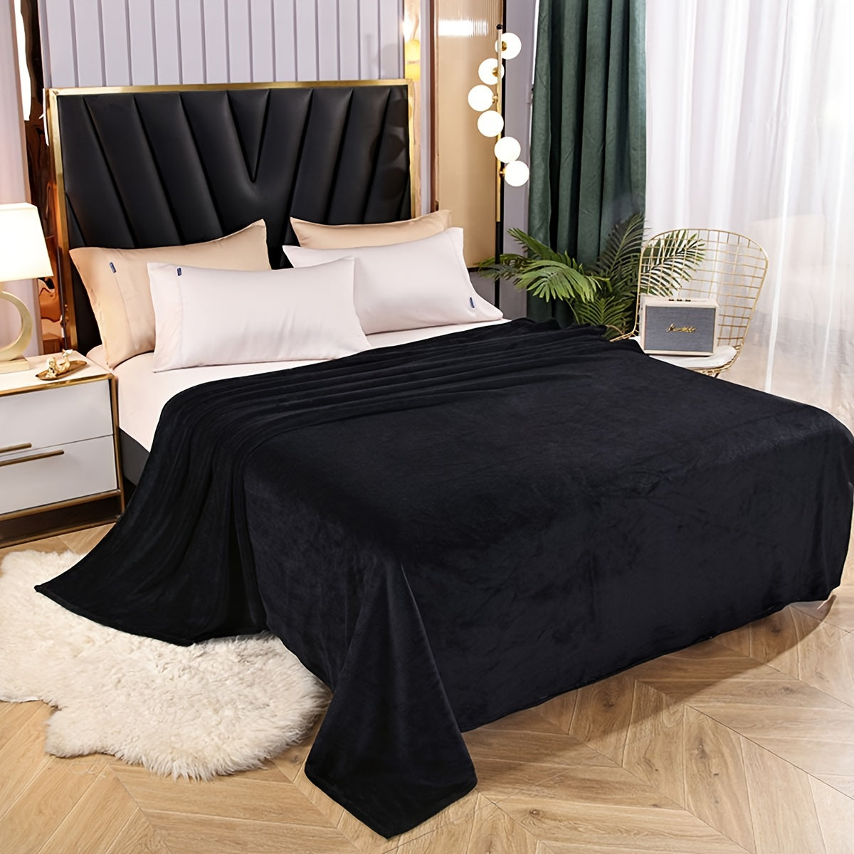 Luxe Effen Flanellen Fleece Deken - Hedendaags Stijl, Zacht en Comfortabel voor Bed en Interieur