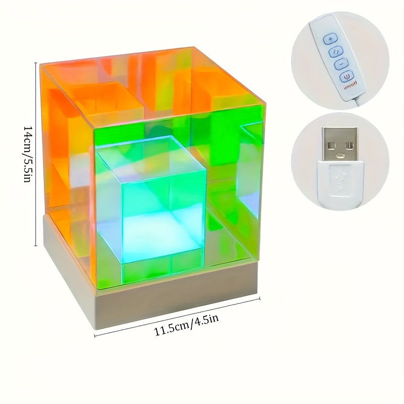 LumiSky - Dromerige Sterrenhemel Tafellamp met Verstelbare Verlichting en Geometrisch Design