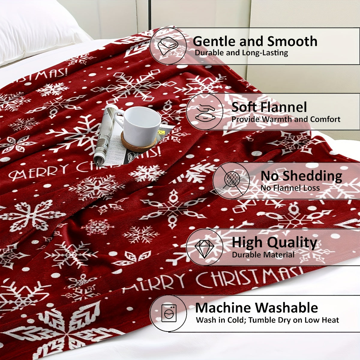 Kerst Digitale Print Fleece Deken - Multifunctioneel, Machinewasbaar, 70cm x 130cm