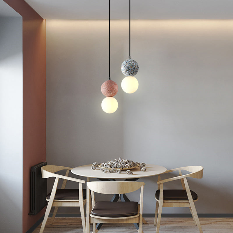 Aurora Kleine Moderne LED Hanglampen - Zwart en Wit Glas voor Eettafel