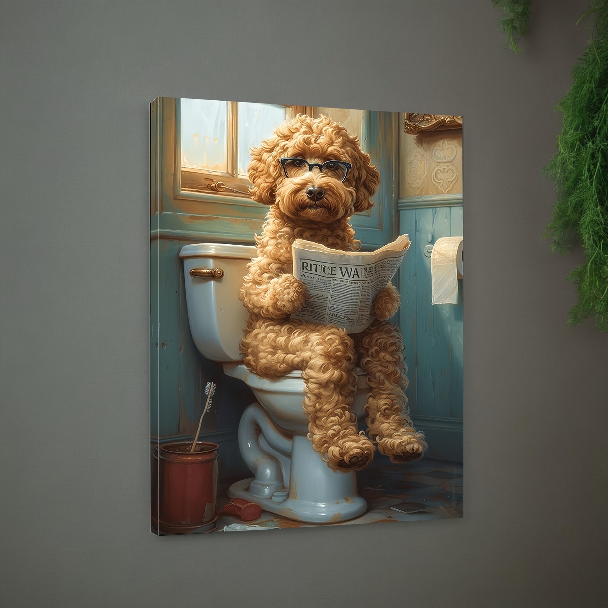 Goldendoodle Badkamer Canvas - Humoristische Wanddecoratie