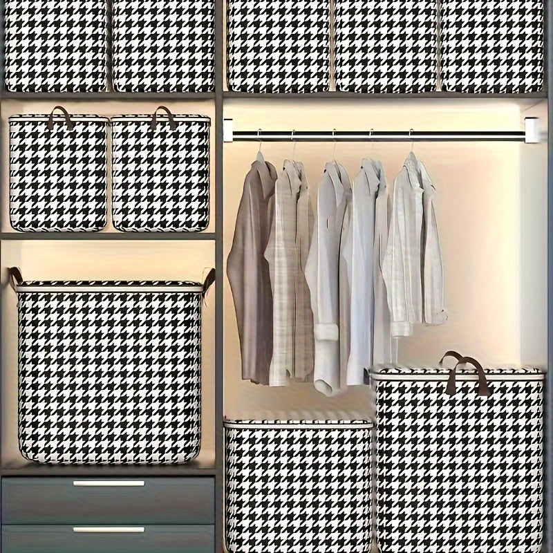 Opvouwbare Houndstooth Opbergdozen met Handvatten