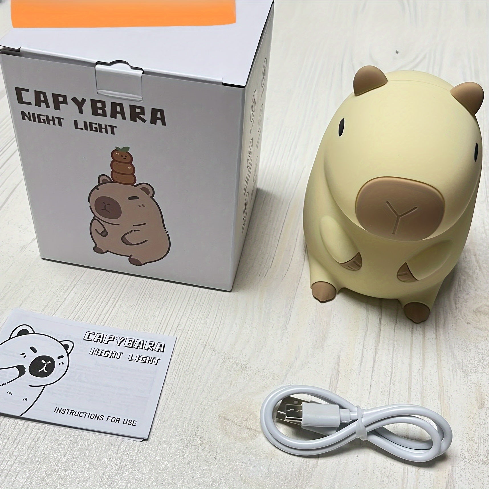 CapyGlow - Schattig Capybara Nachtlampje met USB Oplaadbare Siliconenlamp