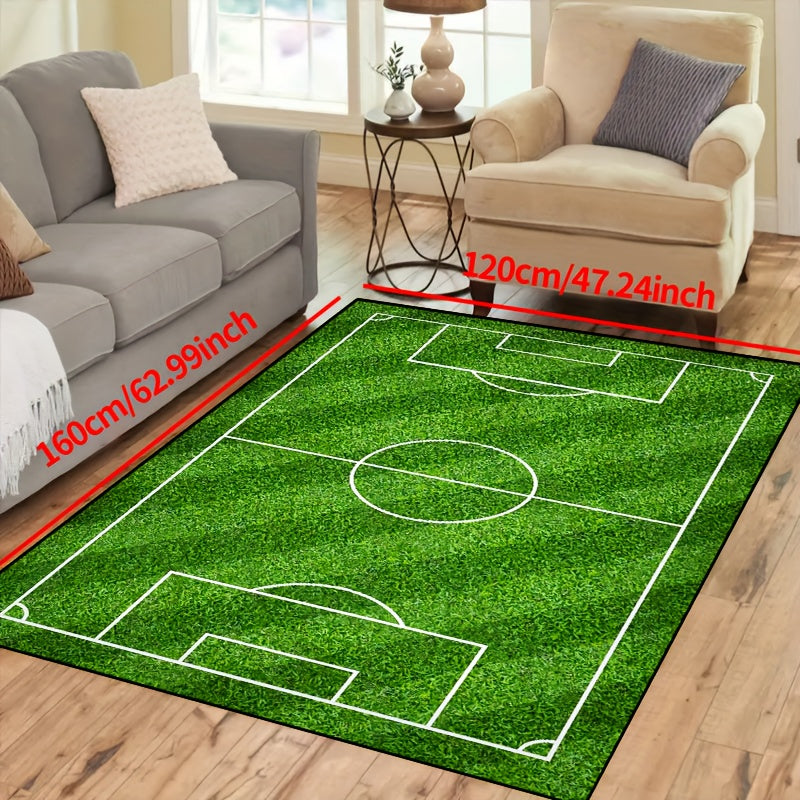 Voetbalveld Patroon Vloerkleed - Antislip Wasbare Lounge Mat Voor Woonkamer, Slaapkamer, Tuin of Gaming Kamer