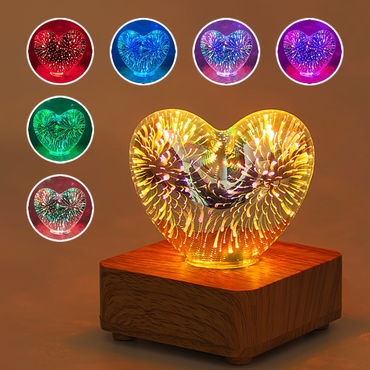 FireworkLight - 3D LED Liefdeshart Vuurwerk Nachtlamp