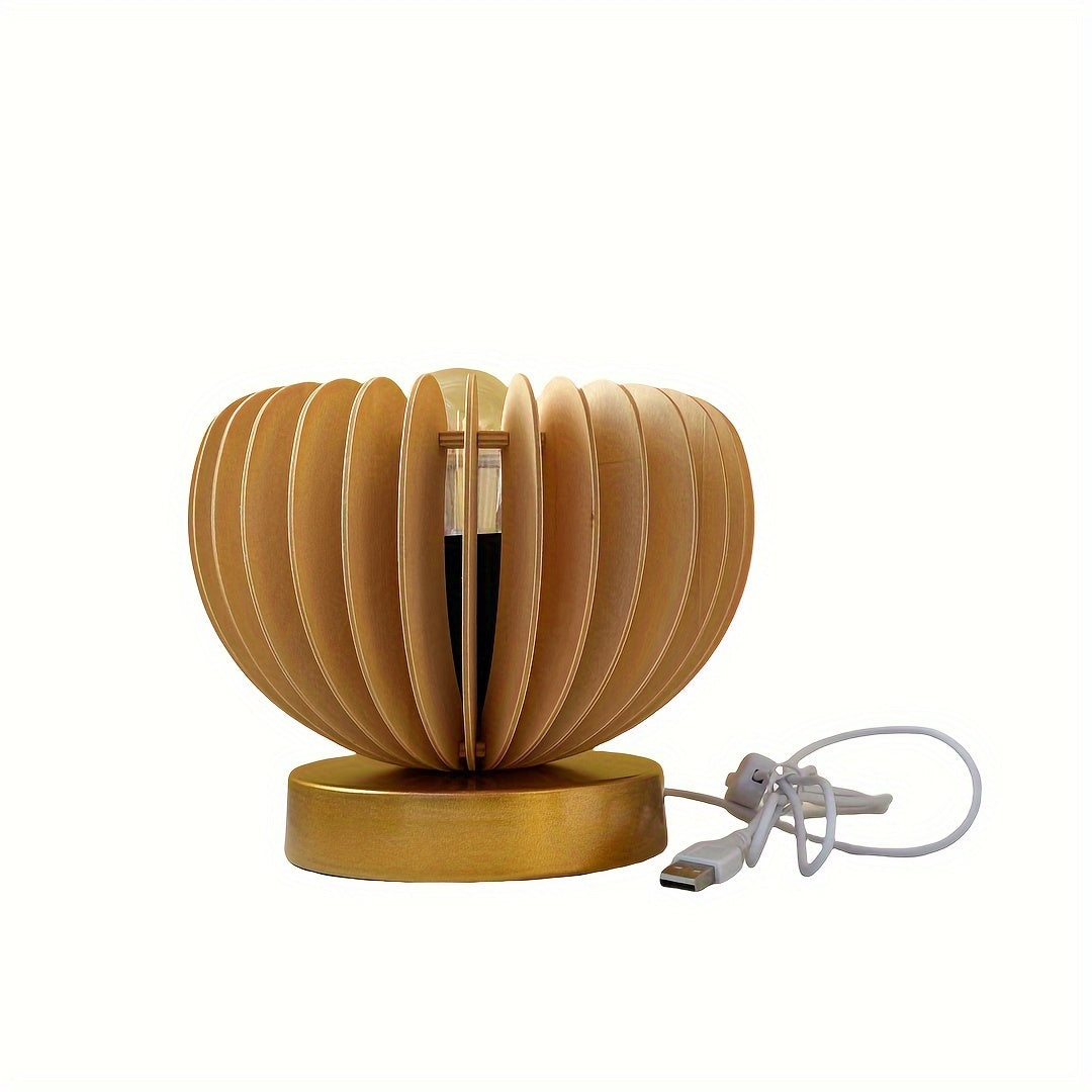 LightPumpkin - Moderne Pompoen-vormige Tafellamp met USB-aansluiting