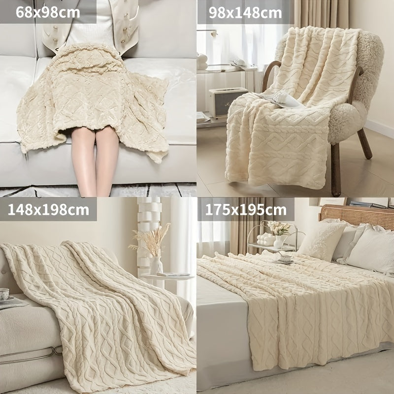 Lamb Fleece Deken - Zachte Warme Multifunctionele Flanellen Deken voor Bed, Bank en Reizen