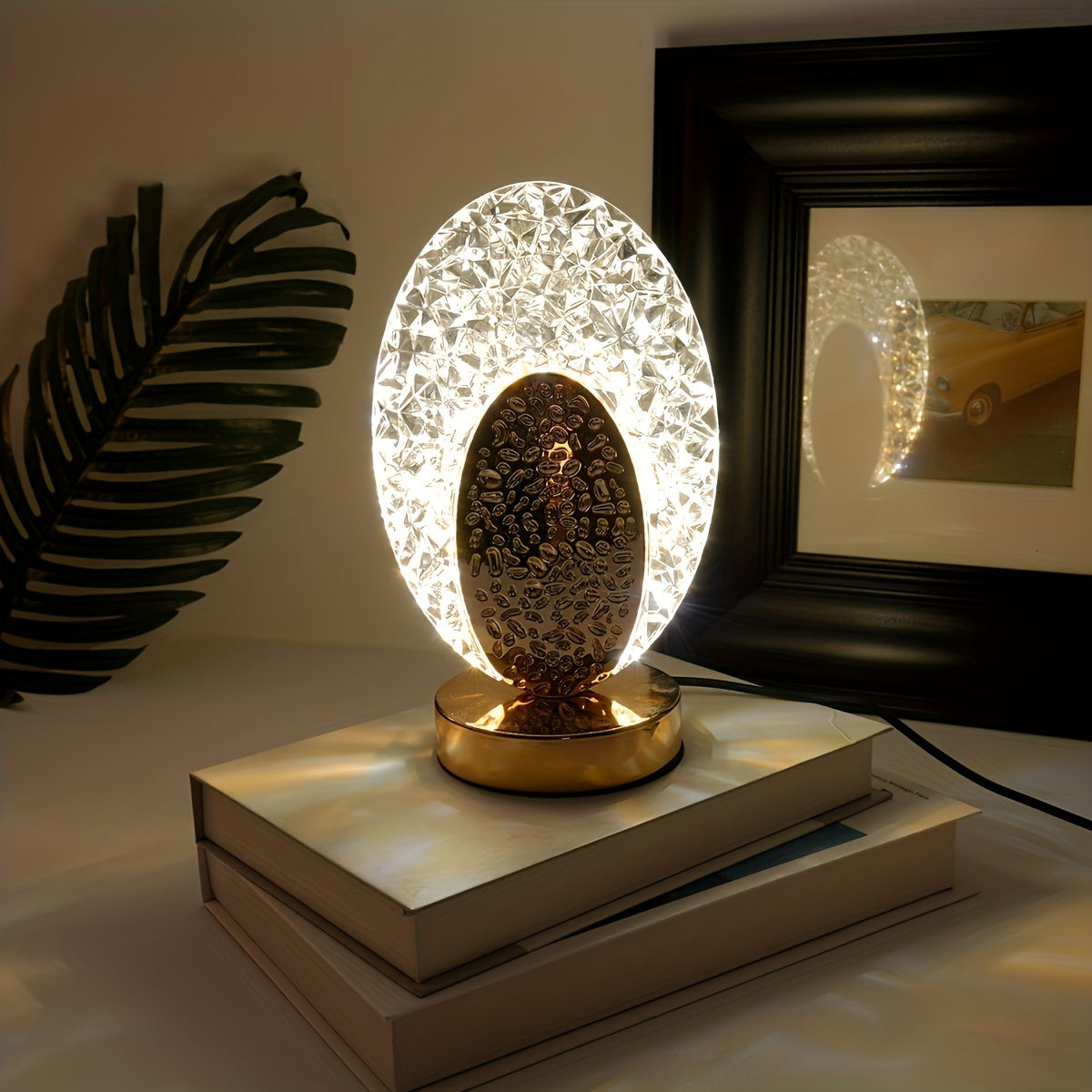 FeatherLamp - USB Touch Tafellamp met Pauwenveer Design, Oneindig Dimbaar LED Licht