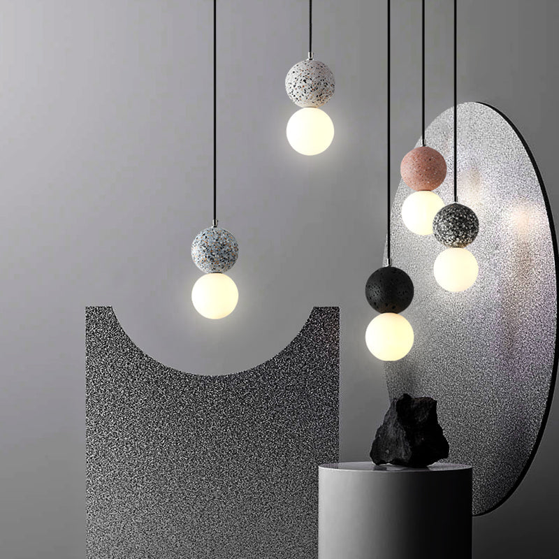 Aurora Kleine Moderne LED Hanglampen - Zwart en Wit Glas voor Eettafel