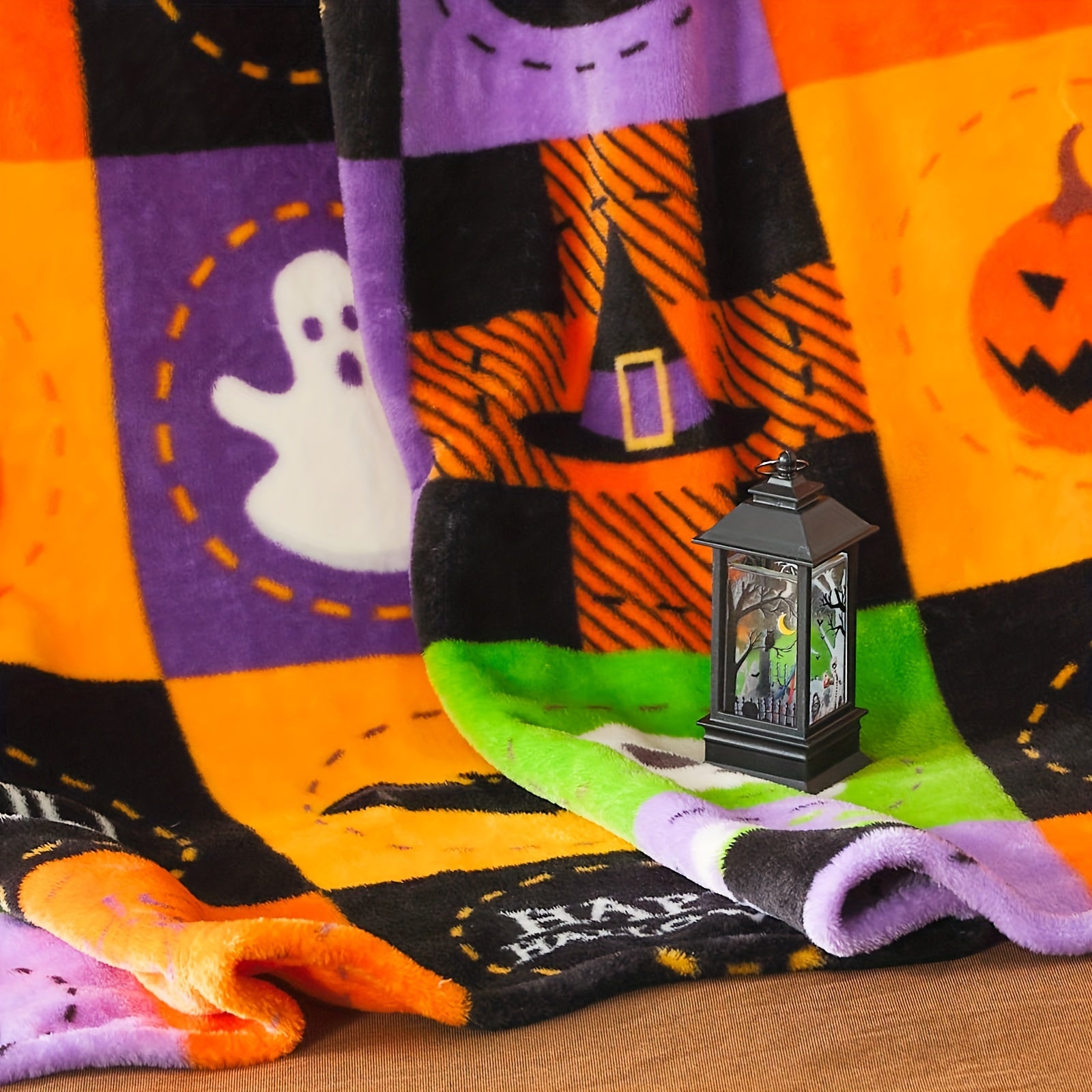 Halloween Fleece Plaid Deken - Zacht en Luxe Flanellen Deken voor Bank of Bed