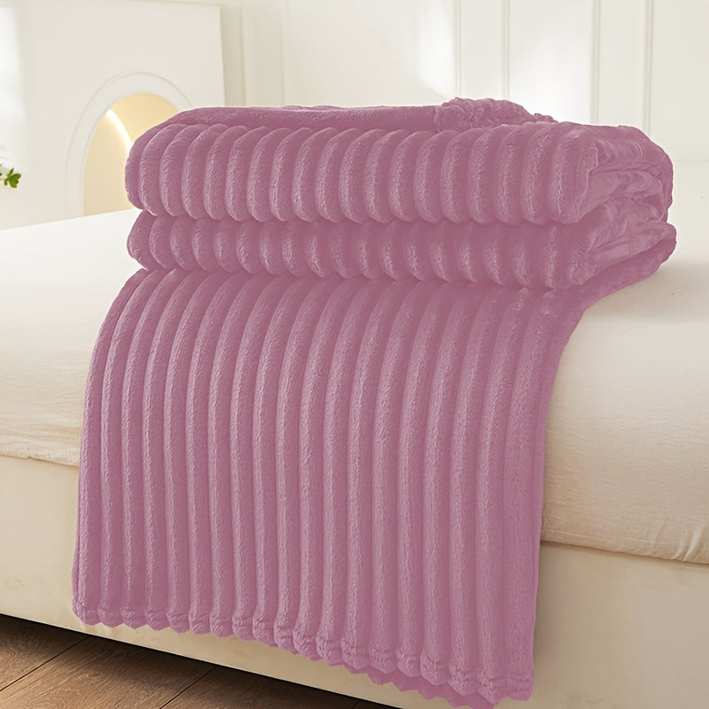 Thickened Striped Plush Deken - Zachte en Huidvriendelijke Sofa Deken, Multi-functionele Nap Deken