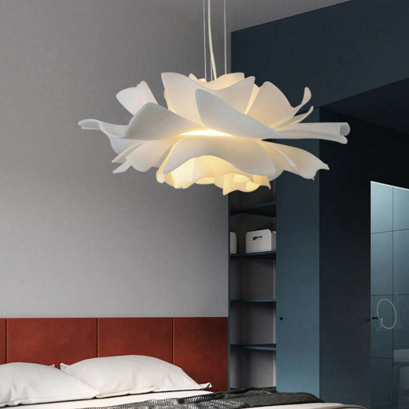 FloraLuxe - Moderne Design Hanglamp Bloem Wit Metaal Woonkamer Slaapkamer