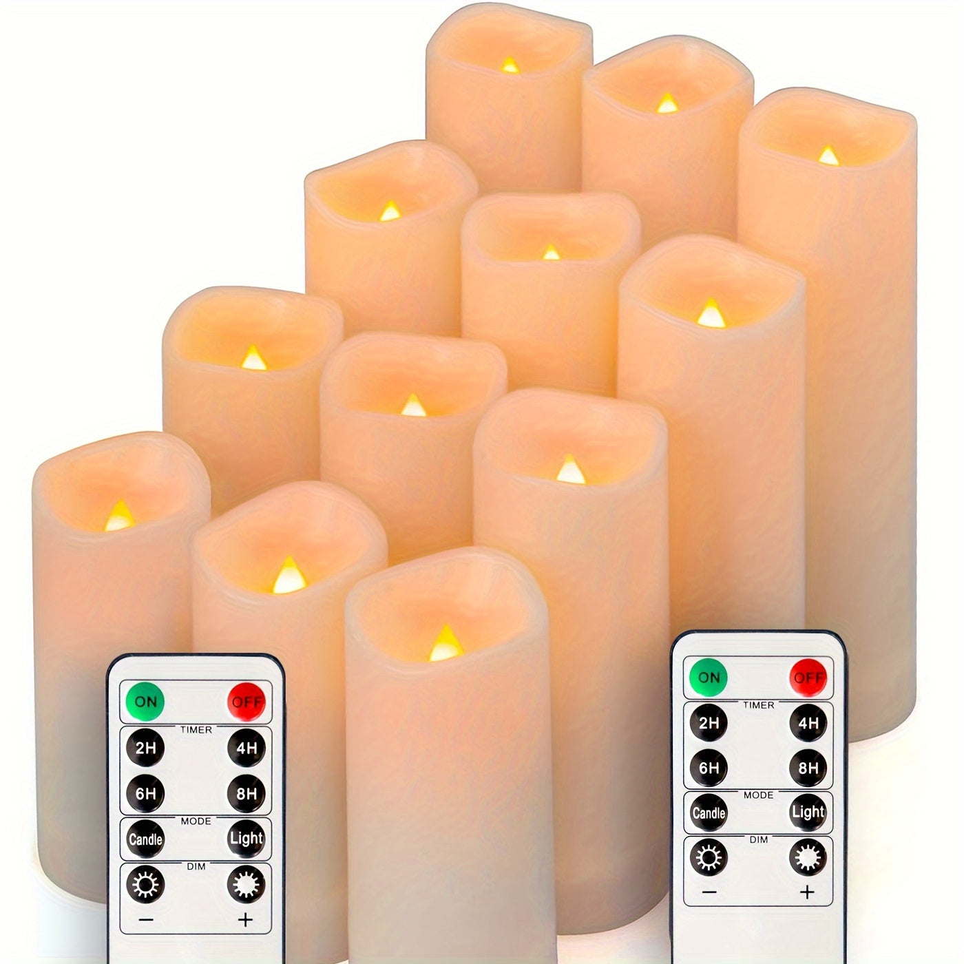 Flameless LED Kaarsen Set met Afstandsbediening - Set van 12