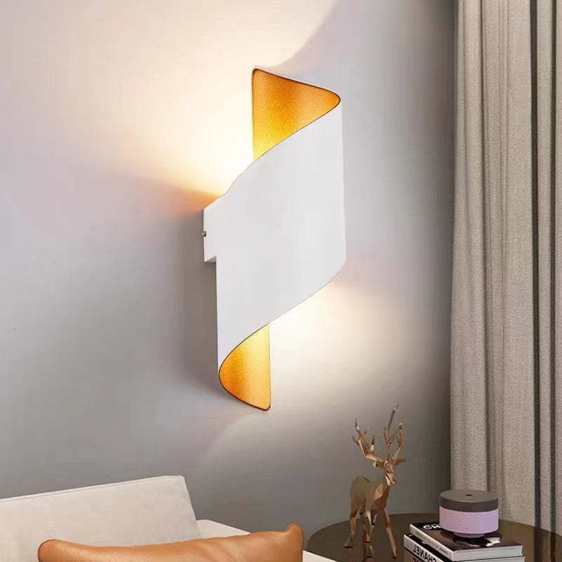 Orr Modern LED Wandlamp, Spiraal, Binnen, Wit/Zwart, Metaal