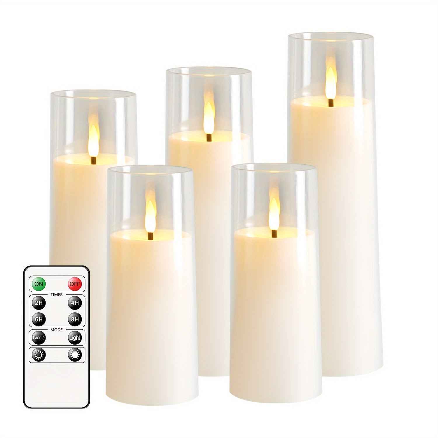 5pcs LED Flikkerloze Kaarsen met Afstandsbediening - Voor Kerst, Halloween, Bruiloft Decor