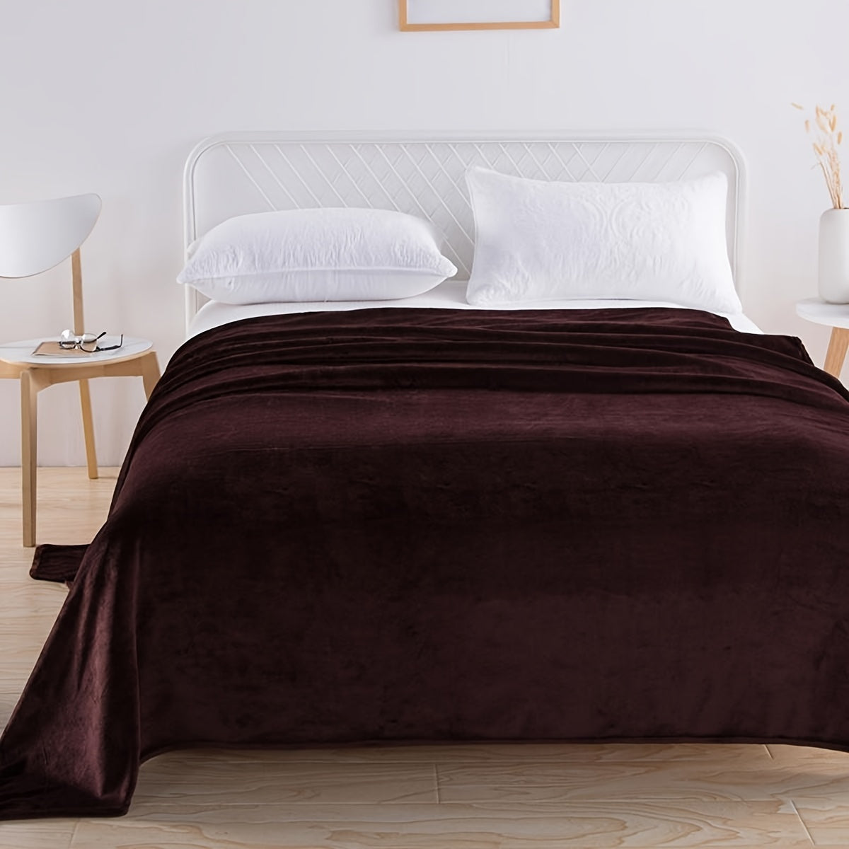 Luxe Effen Flanellen Fleece Deken - Hedendaags Stijl, Zacht en Comfortabel voor Bed en Interieur