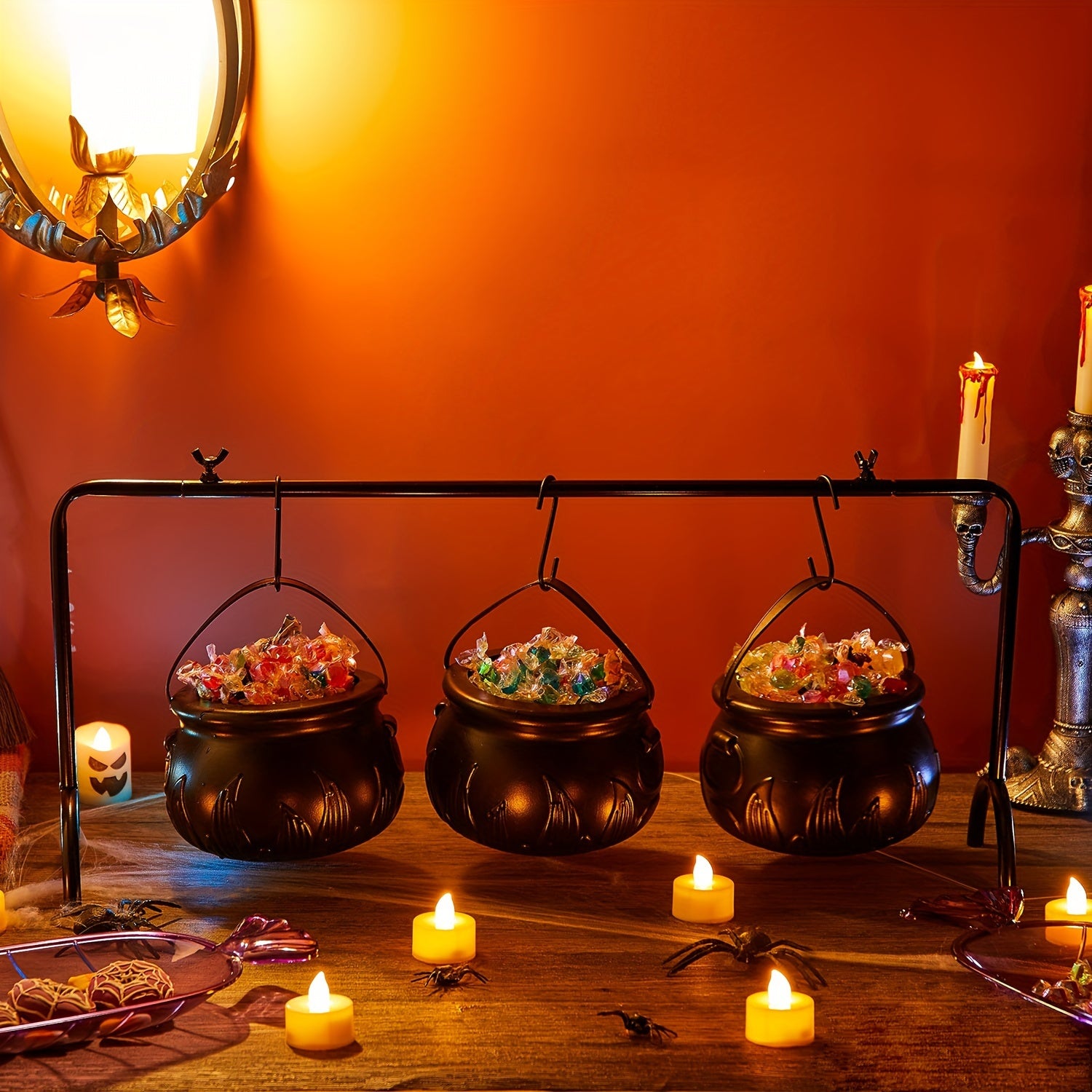 WitchServe-Heksenketelset - 3-delige Metalen Halloween Decoratieset