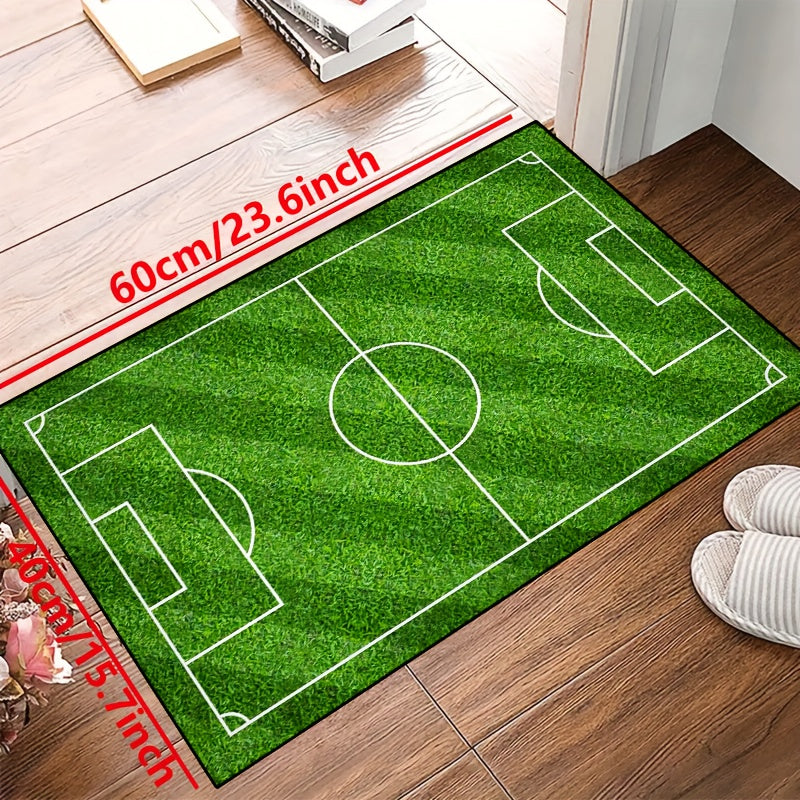 Voetbalveld Patroon Vloerkleed - Antislip Wasbare Lounge Mat Voor Woonkamer, Slaapkamer, Tuin of Gaming Kamer