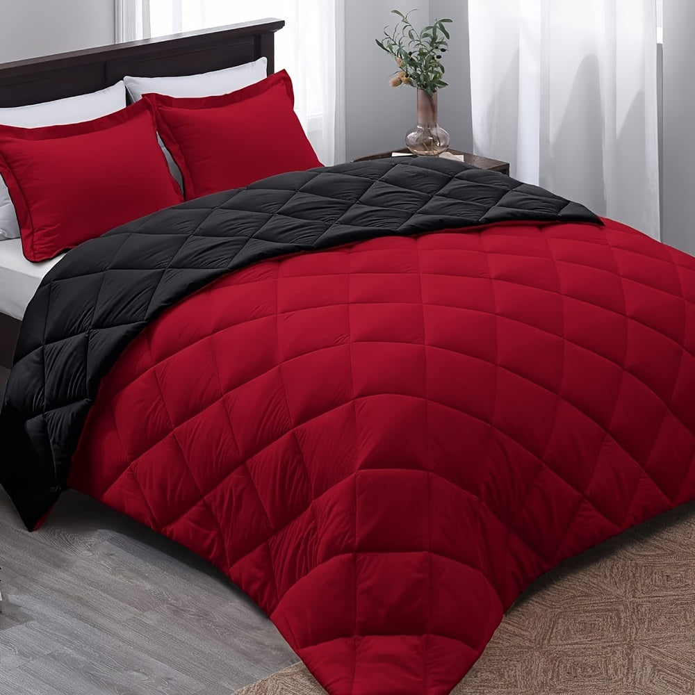 1pc Effen Kleur Vierkant Dekbed, Ultralicht Warmte Polyester Bedsprei Voor Alle Seizoenen, Zacht Comfortabel Dekbed Voor Slaapkamer, Logeerkamer