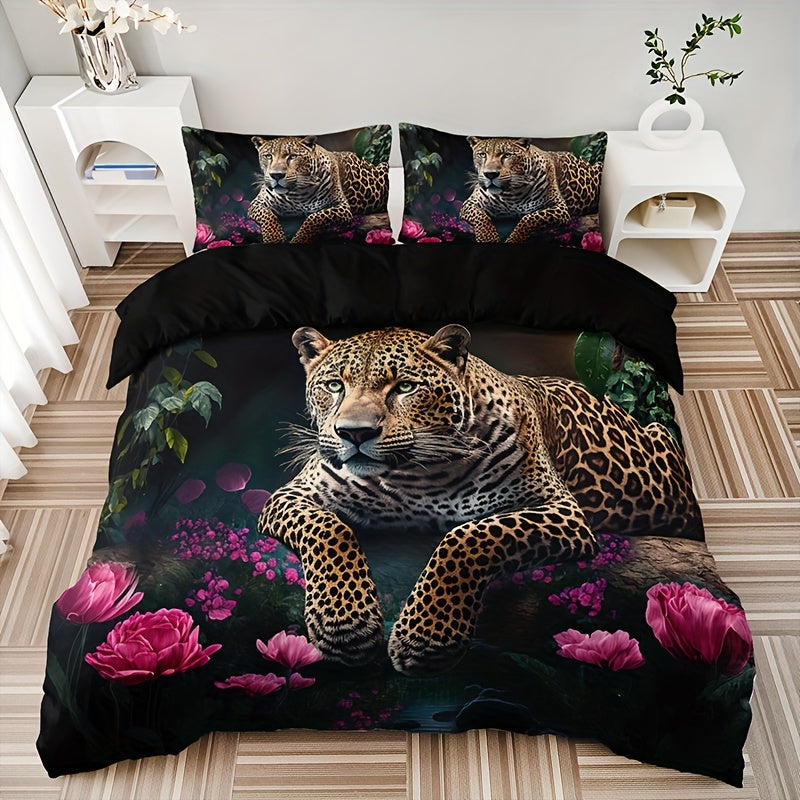 3-delige set - Dierenprint HD Digitale Bedset - Zacht en Warm voor Bank, Bed, Kantoor of Reizen - Voor Alle Seizoenen