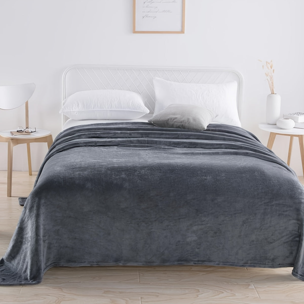 Luxe Effen Flanellen Fleece Deken - Hedendaags Stijl, Zacht en Comfortabel voor Bed en Interieur