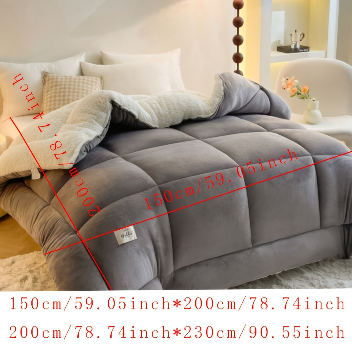 Cabin Style Sherpa Fleece Dekbed - Zacht Comfortabel Lodge Stijl Beddengoed, Warm Dubbelzijdig Fluffy Dekbed