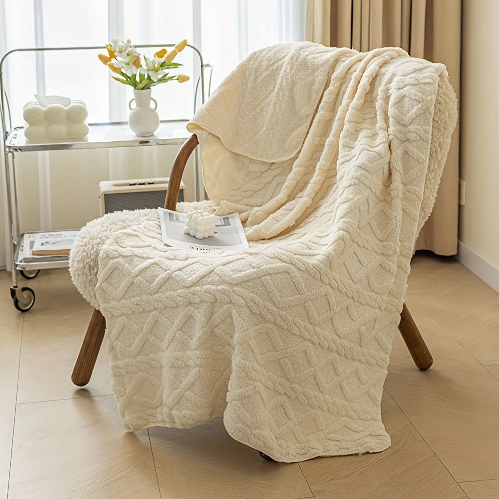 Lamb Fleece Deken - Zachte Warme Multifunctionele Flanellen Deken voor Bed, Bank en Reizen