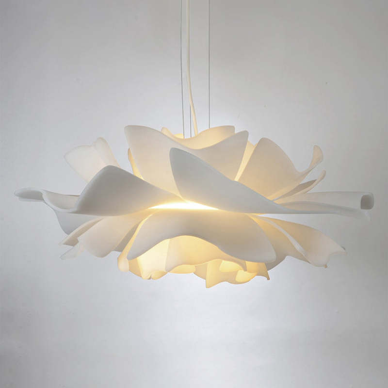 FloraLuxe - Moderne Design Hanglamp Bloem Wit Metaal Woonkamer Slaapkamer