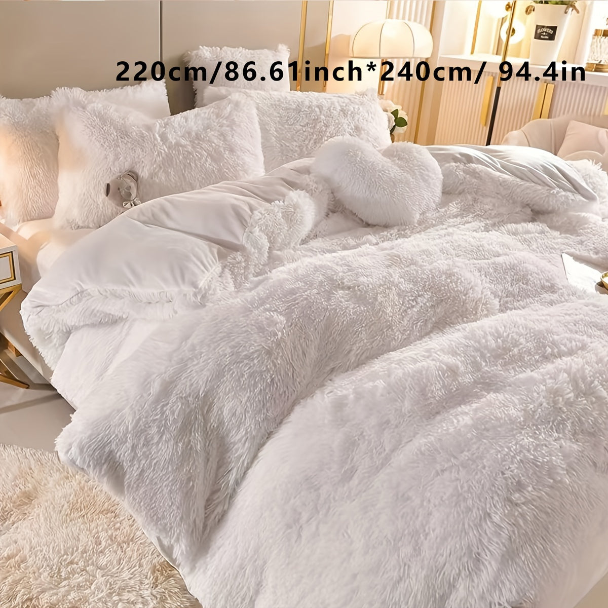 3-delige Fluwelen Dekbedovertrekset (1Dekbedovertrek + 2Kussenslopen, Zonder Inzet) – Effen Kleur, Zachte en Comfortabele Beddenset voor Slaapkamer, Gastenkamer, Herfst en Winter