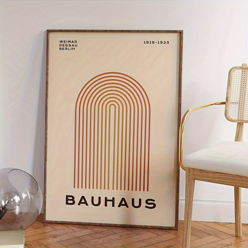 Set van 3 Vintage Mid Century Moderne Canvas Posters - Frameloze Retro Geometrische Muurkunst voor Slaap- en Woonkamer