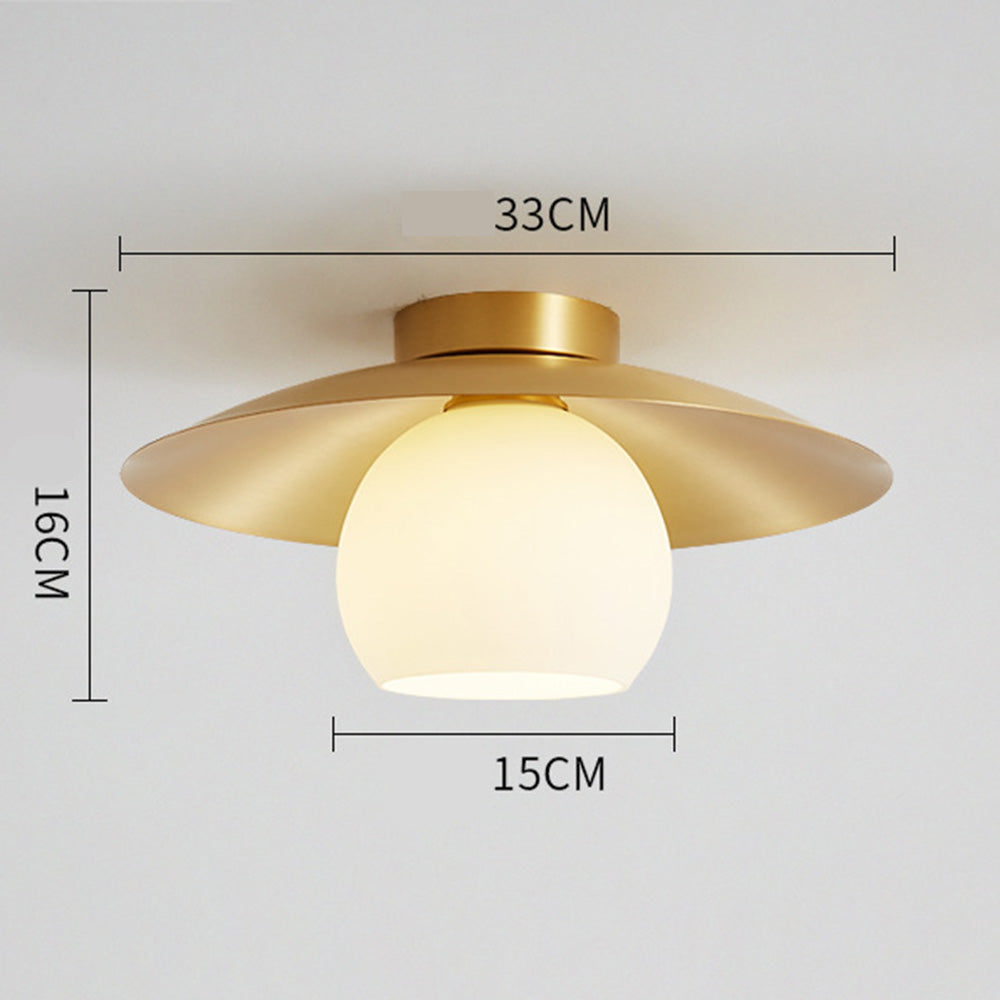 Messing Kap Goud Semi Flush Plafondlamp