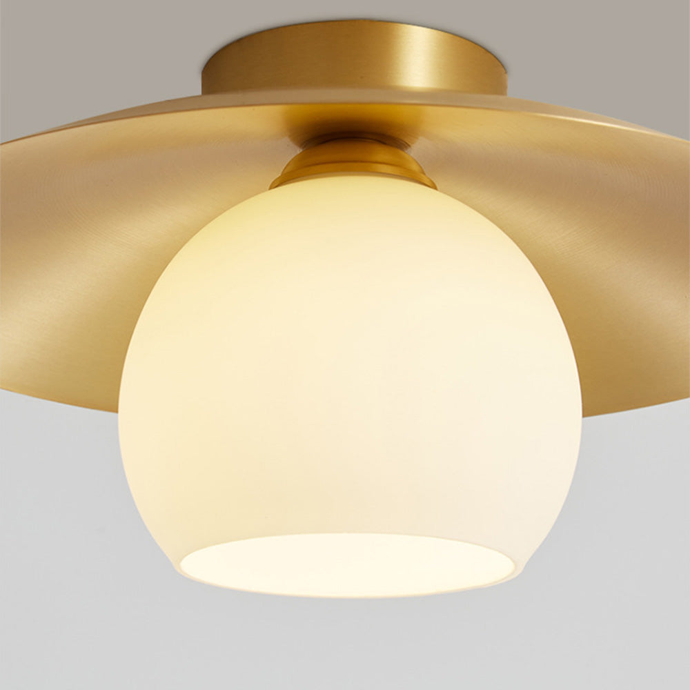 Messing Kap Goud Semi Flush Plafondlamp