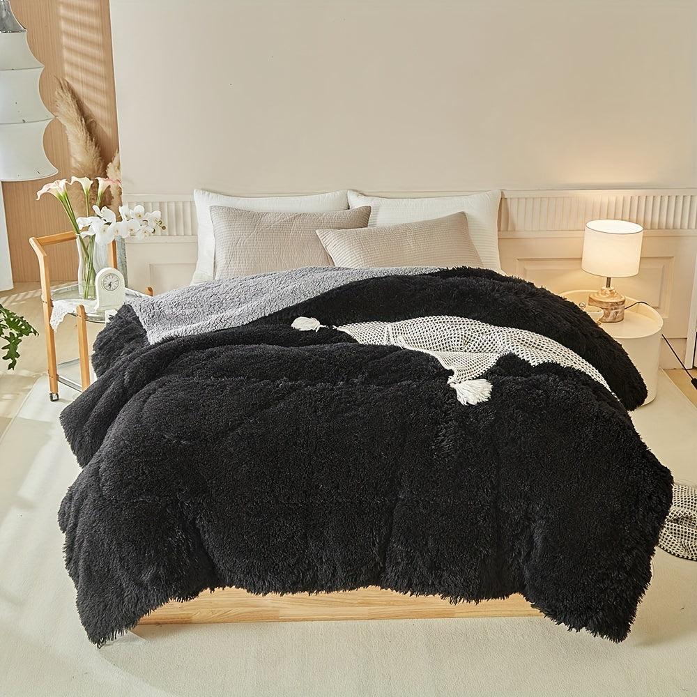 Dikke Warme Plush Lamsvel Deken - Zachte Fluffy Beddengoed voor Herfst en Winter