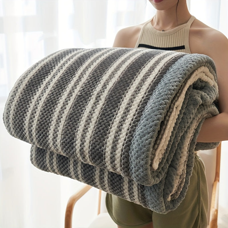 Cozy Plaid Milk Fleece Deken - Dikke, Zachte Winterdeken voor Kantoor en Bedcomfort, Machinewasbaar