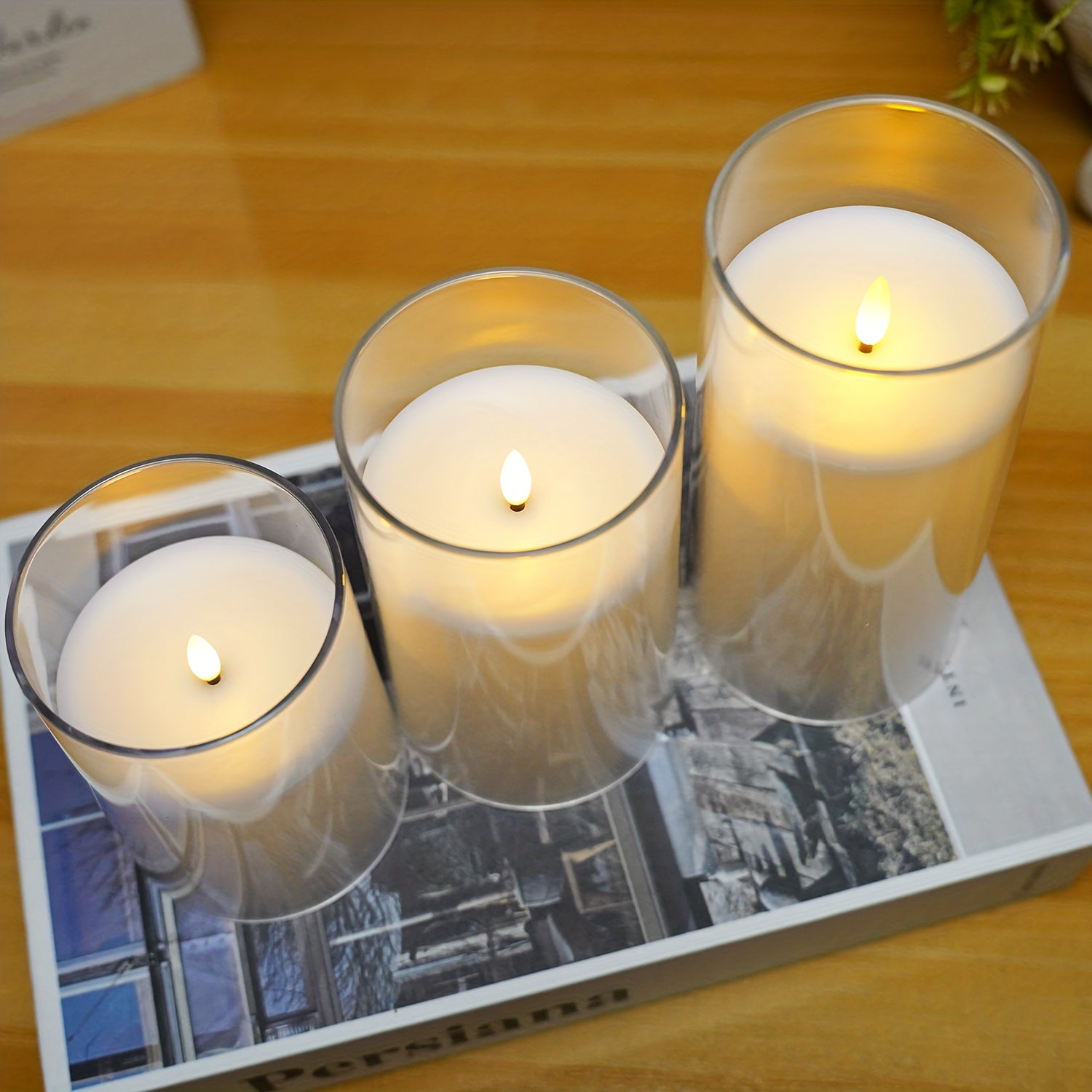 Flameless Candle Set Met Afstandsbediening - LED Kaarsen Voor Kerst & Halloween Decor (Set van 3 - Wit)