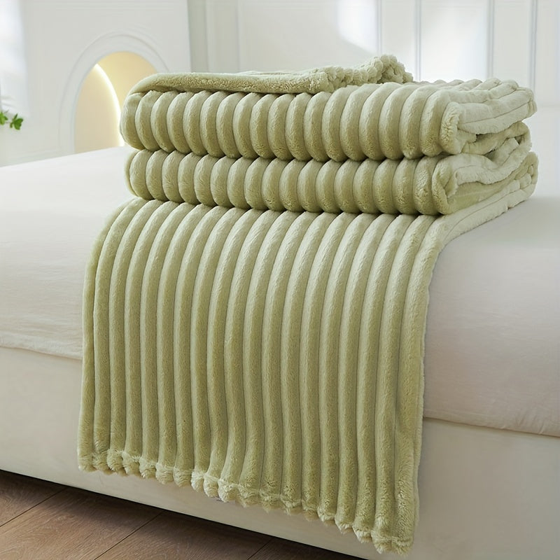 Thickened Striped Plush Deken - Zachte en Huidvriendelijke Sofa Deken, Multi-functionele Nap Deken