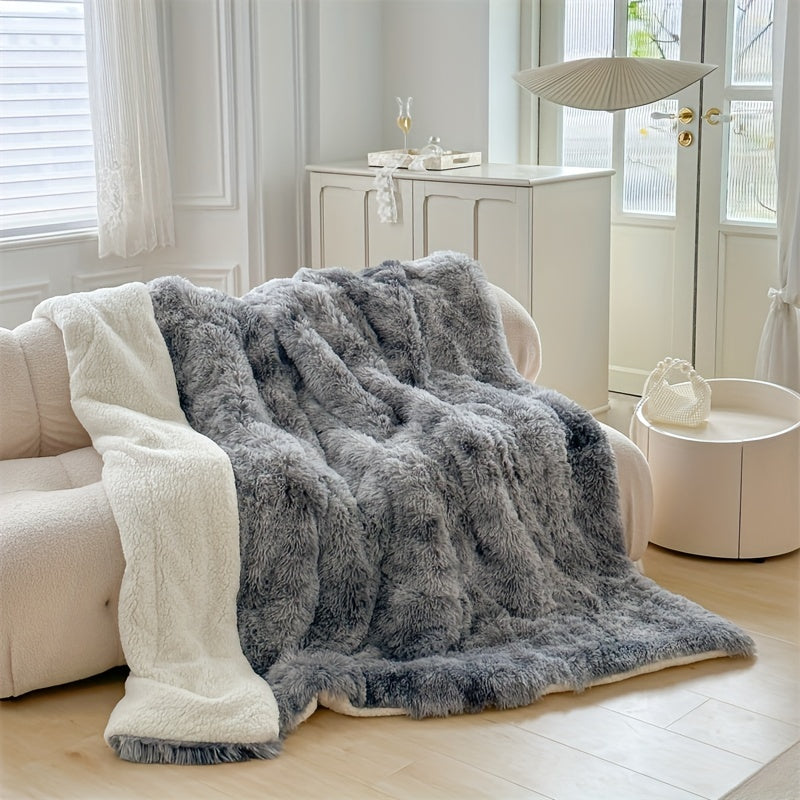 Dikke Warme Plush Lamsvel Deken - Zachte Fluffy Beddengoed voor Herfst en Winter