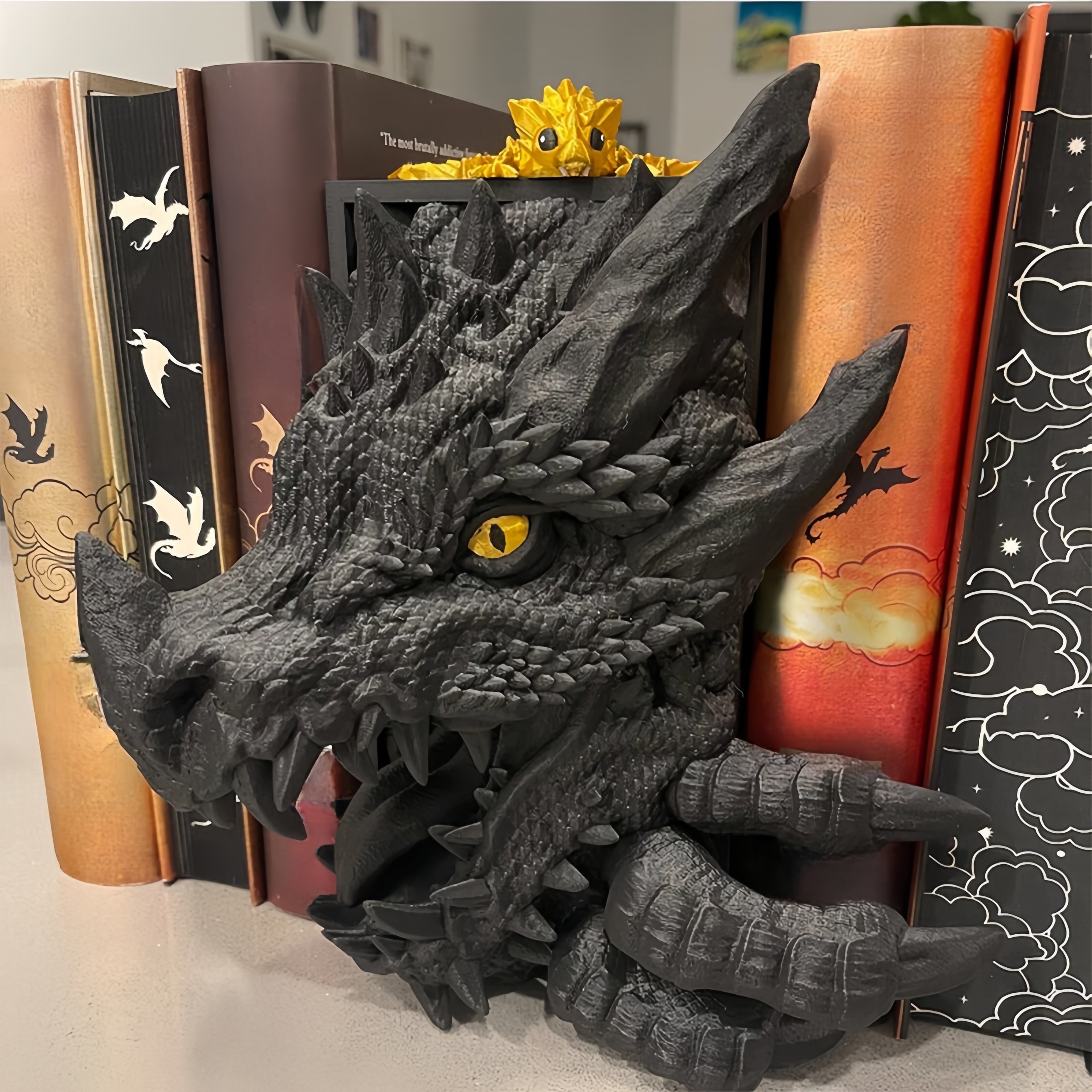 DragonGuard - Boekensteunen met Drakenontwerp - Fantasie Decoratie voor Binnen