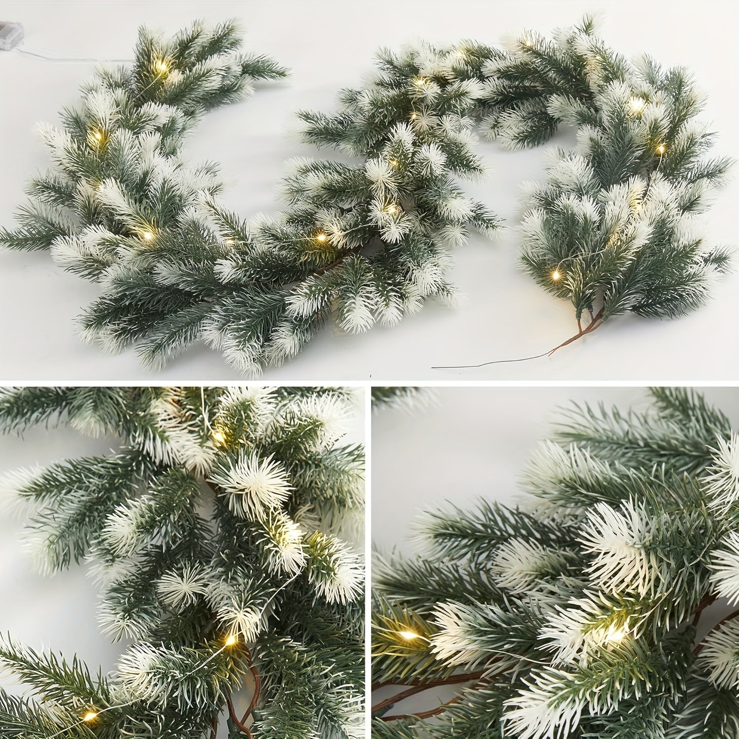 HolidayGarland - 195 cm Kerstspar Guirlande met Witte Accenten, Binnen/Buiten Decoratie