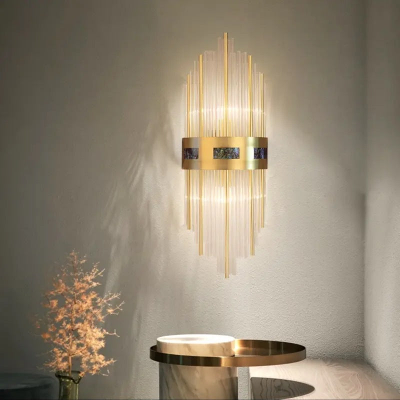 Crystal Kristal LED Wandlamp Goud, Woonkamer/Slaapkamer, Metaal/Acryl