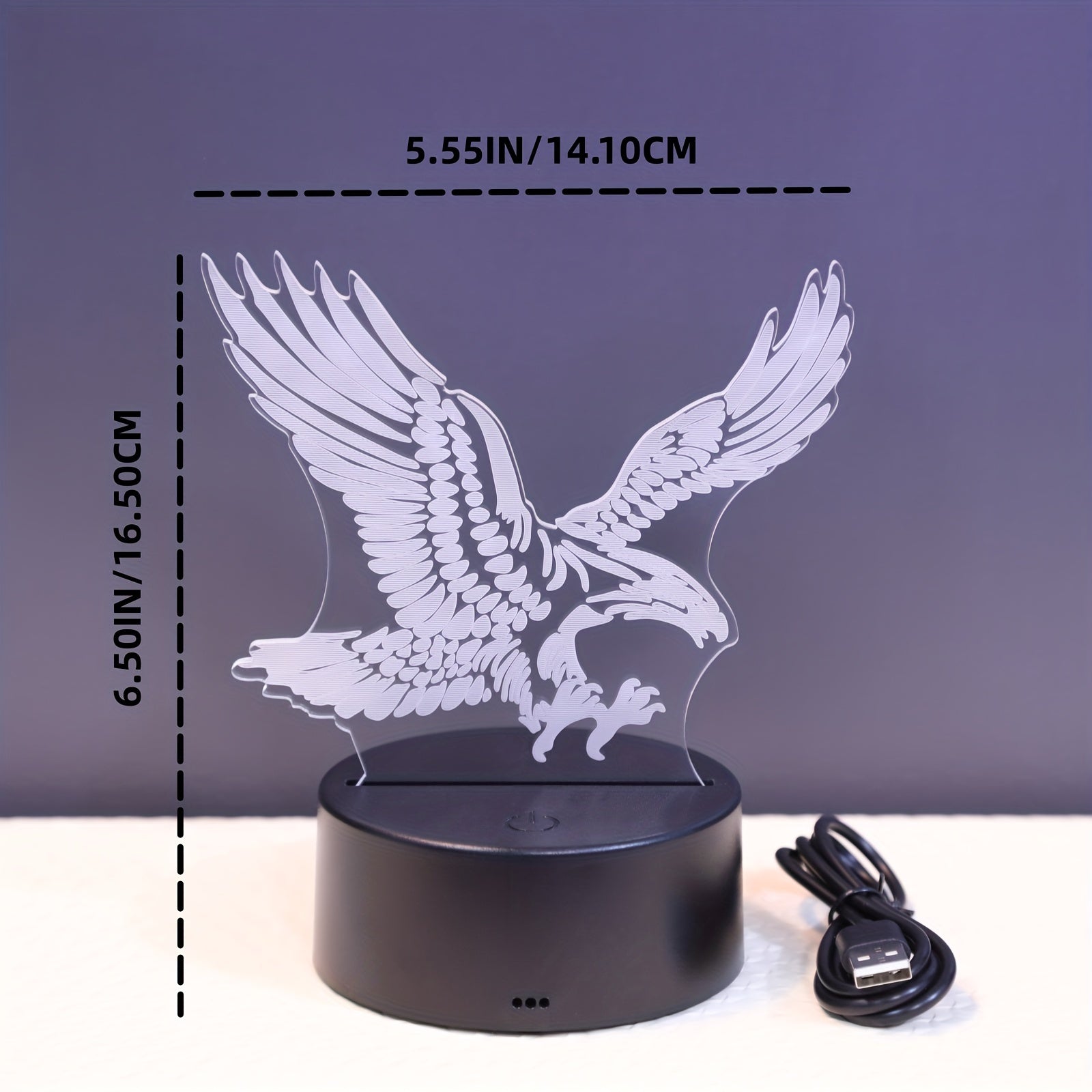 EagleLight - 3D LED Nachtlamp met Touch Bediening, 7 Kleuren USB Tafellamp