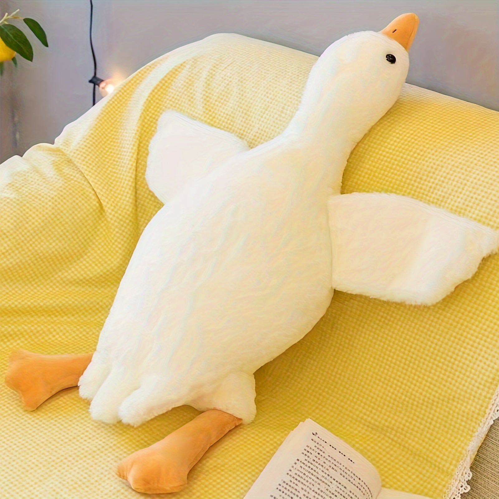 Soft White Duck Pluche Speelgoed - Grote Zwaan Gans Knuffel, Fluffy Vloermat voor Kinderkamer en Huisdecoratie