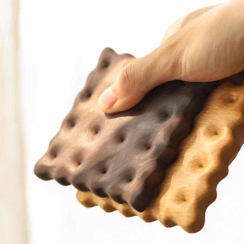 2-delige Houten Onderzetters Geïnspireerd door Biscuit